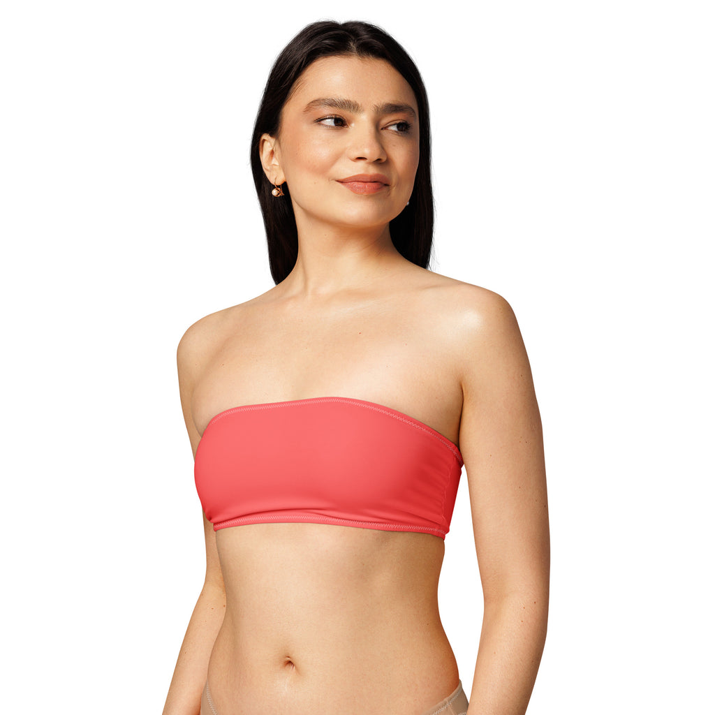Sunset Coral Bandeau Bikini Top
