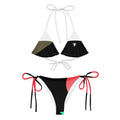 Noir & Coral String Bikini Set