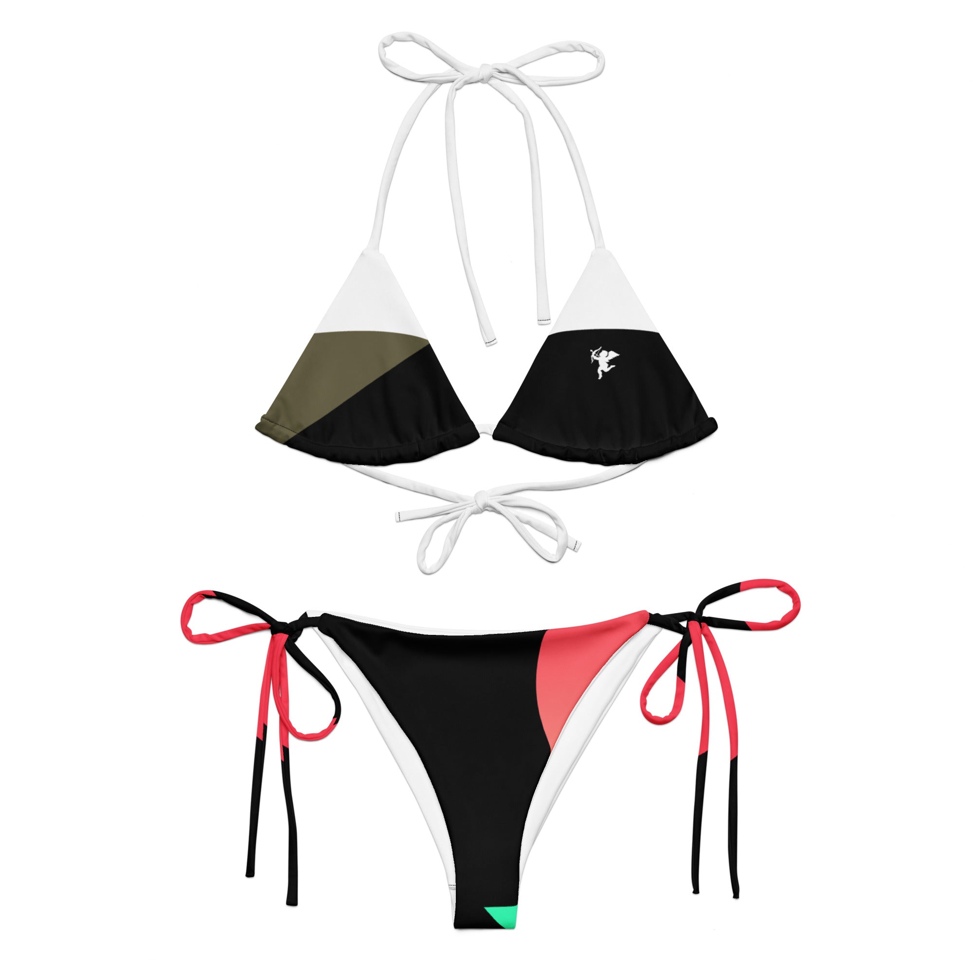 Noir & Coral String Bikini Set