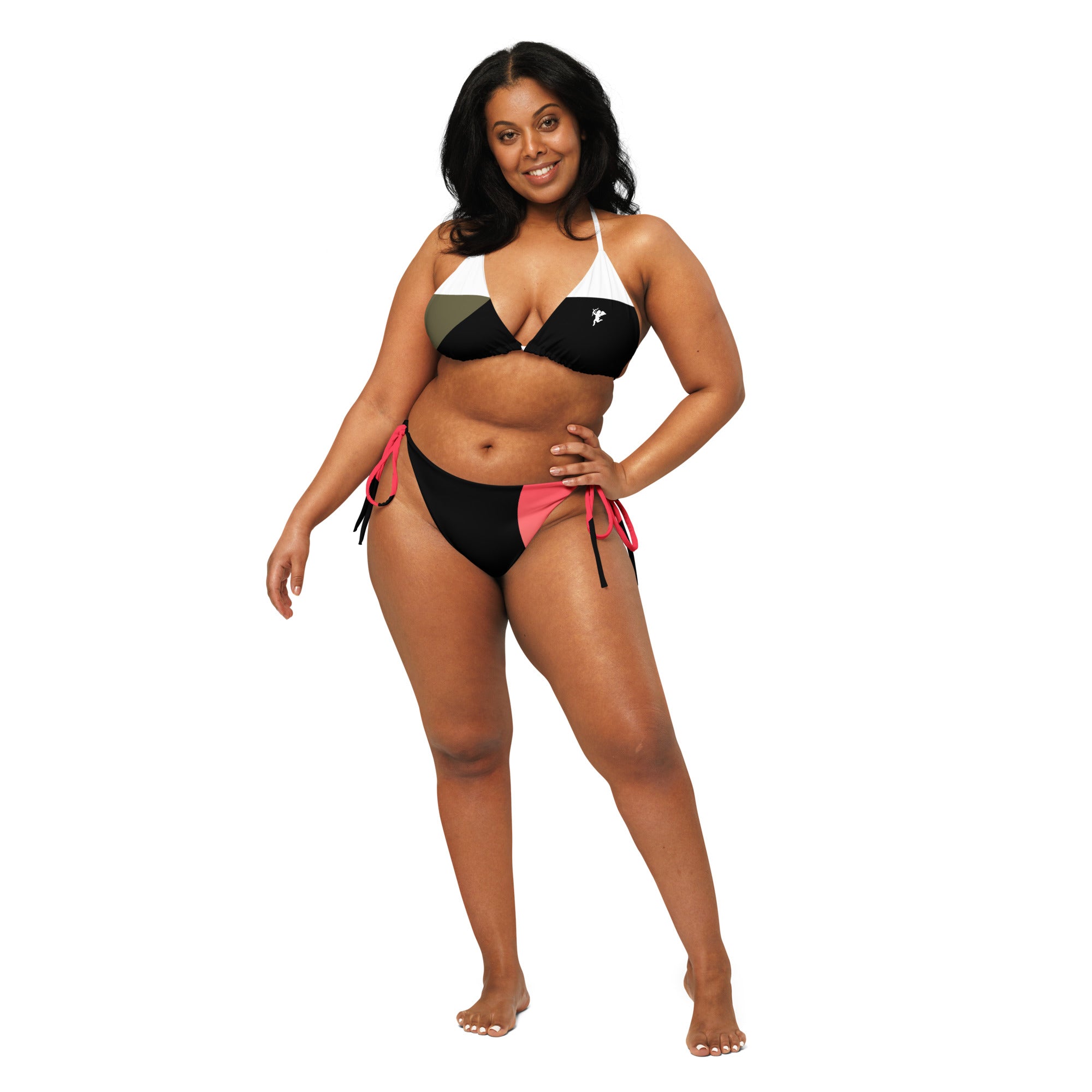 Noir & Coral String Bikini Set